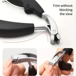 1Pc Professional Nail Clippers G31 Heavy-Duty Wide Jaw Opening Anti-Splash Slanted Toenail Clipper Trimmer Long Handle Stainless Steel for Men and Seniors
