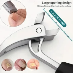 1Pc Professional Nail Clippers G31 Heavy-Duty Wide Jaw Opening Anti-Splash Slanted Toenail Clipper Trimmer Long Handle Stainless Steel for Men and Seniors