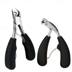 1Pc Professional Nail Clippers G31 Heavy-Duty Wide Jaw Opening Anti-Splash Slanted Toenail Clipper Trimmer Long Handle Stainless Steel for Men and Seniors