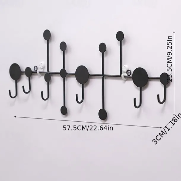 1pc Punch-free Entry Doorway Key Hook, Wall Mounted Coat Hook, Metal Coat Rack For Clothes Hat Key Towel And Bag