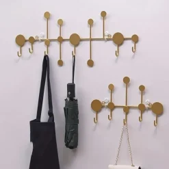 1pc Punch-free Entry Doorway Key Hook, Wall Mounted Coat Hook, Metal Coat Rack For Clothes Hat Key Towel And Bag