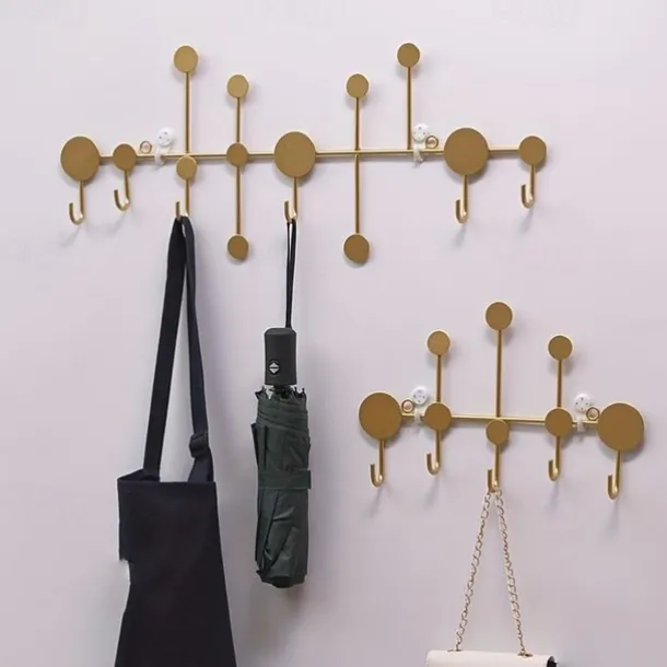 1pc Punch-free Entry Doorway Key Hook, Wall Mounted Coat Hook, Metal Coat Rack For Clothes Hat Key Towel And Bag