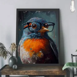 1pc Punk Rock Cat Portrait Oil Painting Wall Art Original Artwork Print Felino Anmail Mpressionist Home Decor Animal House Pet Decor