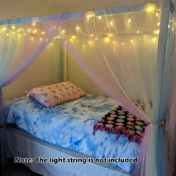 1Pc Rainbow Canopy Bed Curtains Princess Bed Canopy for Girls Bed Drapes Netting Bedroom Decoration