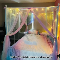 1Pc Rainbow Canopy Bed Curtains Princess Bed Canopy for Girls Bed Drapes Netting Bedroom Decoration