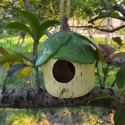 1pc resin outdoor garden decoration leaves bird house decoration birdhouse Garden courtyard birdhouse