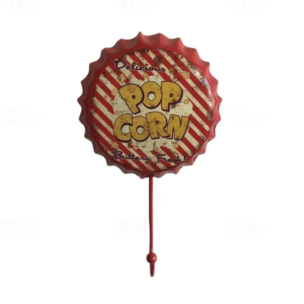 1pc Retro Metal Hooks Beer Bottle Cap Pattern Waterproof Hanging Hooks Perfect for Room Kitchen Porch Door & Home Improvement Outdoor Decor 10x16cm/4''x6.3''