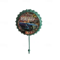 1pc Retro Metal Hooks Beer Bottle Cap Pattern Waterproof Hanging Hooks Perfect for Room Kitchen Porch Door & Home Improvement Outdoor Decor 10x16cm/4''x6.3''