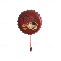 1pc Retro Metal Hooks Beer Bottle Cap Pattern Waterproof Hanging Hooks Perfect for Room Kitchen Porch Door & Home Improvement Outdoor Decor 10x16cm/4''x6.3''