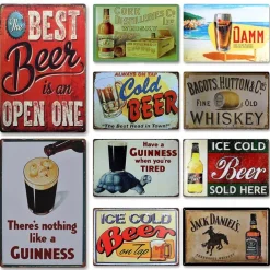1pc Retro Metal Tin Sign Beer Tin Sign Vintage Bar Club Signs Wall Decor, Painting Wall Hanging for Home Decor Wall Art Metal Tin Sign 20x30cm/8''x12''