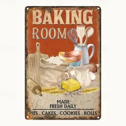 1pc Retro Metal Tin Sign Words Tin Sign Vintage Kitchen Signs Wall Decor, Painting Wall Hanging for Home Decor Wall Art Metal Tin Sign 20x30cm/8''x12''