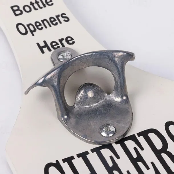 1pc Retro Wooden Bottle Opener Wall Mounted Hanging Beer Openers Bar Tools Alloy Electroplating Process Bar Cafe Wall Decoration