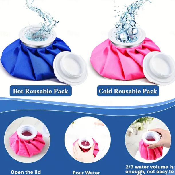 1pc Reusable Ice Bag for Hot and Cold Use with Leak-Proof Lock Durable Polypropylene, Heat-Resistant Ring, Flexible Material