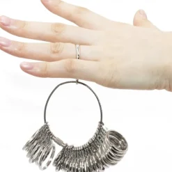 1pc Ring Sizer Measuring Tool Set Metal Finger Sizing Gauge Rings Measurement Women Men Wedding Jewelry Tool US Size 0-13 With Half Size