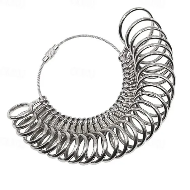 1pc Ring Sizer Measuring Tool Set Metal Finger Sizing Gauge Rings Measurement Women Men Wedding Jewelry Tool US Size 0-13 With Half Size