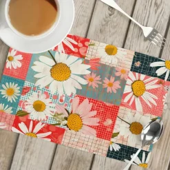 1PC Rural American Floral Placemat Table Mat 12x18 Inch Table Mats for Party Kitchen Dining Decoration