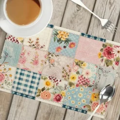 1PC Rural American Floral Placemat Table Mat 12x18 Inch Table Mats for Party Kitchen Dining Decoration