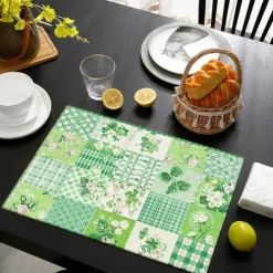 1PC Rural American Floral Placemat Table Mat 12x18 Inch Table Mats for Party Kitchen Dining Decoration
