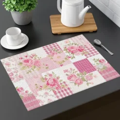1PC Rural American Floral Placemat Table Mat 12x18 Inch Table Mats for Party Kitchen Dining Decoration