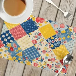 1PC Rural American Floral Placemat Table Mat 12x18 Inch Table Mats for Party Kitchen Dining Decoration