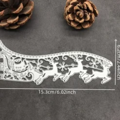 1pc Santa Deer Sleigh Border Metal Cutting Dies Stencils Die Cut For DIY Scrapbooking Album Paper Card Embossing