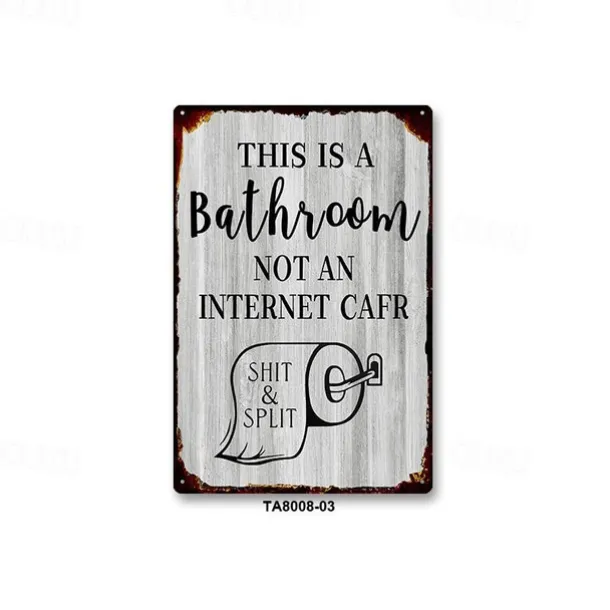 1pc Sarcastic Metal Tin Sign Bathroom Decor Wall Decor Signs This Is Bathroom Not An Internet 20x30cm/8''x12''