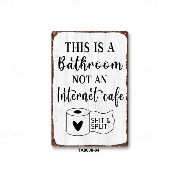 1pc Sarcastic Metal Tin Sign Bathroom Decor Wall Decor Signs This Is Bathroom Not An Internet 20x30cm/8''x12''
