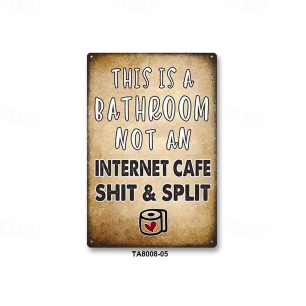 1pc Sarcastic Metal Tin Sign Bathroom Decor Wall Decor Signs This Is Bathroom Not An Internet 20x30cm/8''x12''