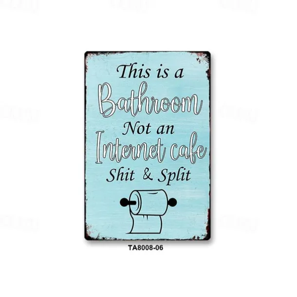 1pc Sarcastic Metal Tin Sign Bathroom Decor Wall Decor Signs This Is Bathroom Not An Internet 20x30cm/8''x12''