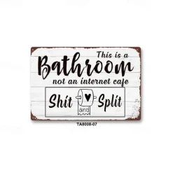 1pc Sarcastic Metal Tin Sign Bathroom Decor Wall Decor Signs This Is Bathroom Not An Internet 20x30cm/8''x12''