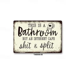 1pc Sarcastic Metal Tin Sign Bathroom Decor Wall Decor Signs This Is Bathroom Not An Internet 20x30cm/8''x12''