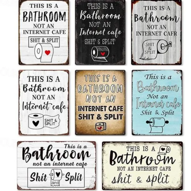 1pc Sarcastic Metal Tin Sign Bathroom Decor Wall Decor Signs This Is Bathroom Not An Internet 20x30cm/8''x12''