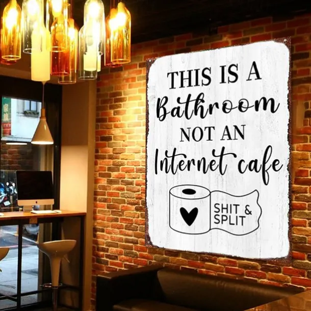 1pc Sarcastic Metal Tin Sign Bathroom Decor Wall Decor Signs This Is Bathroom Not An Internet 20x30cm/8''x12''
