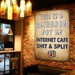1pc Sarcastic Metal Tin Sign Bathroom Decor Wall Decor Signs This Is Bathroom Not An Internet 20x30cm/8''x12''