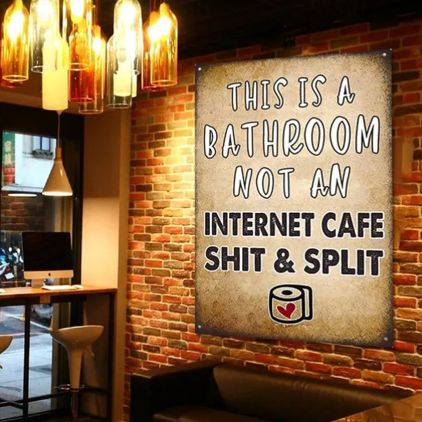 1pc Sarcastic Metal Tin Sign Bathroom Decor Wall Decor Signs This Is Bathroom Not An Internet 20x30cm/8''x12''