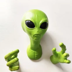 1pc Scary Green Big Eyes Alien Wall Hanging, Carnival Mystery Horror Alien, Party Decoration, Walls Poking Heads And Hands For Bedroom Living Room Window Door RV Wall Hanging Gifts