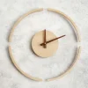 1pc Silent Wooden Acrylic Wall Clock For Bedroom And Living Room Creative Hanging Design With Hole Free Mounting 35 CM