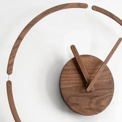 1pc Silent Wooden Acrylic Wall Clock For Bedroom And Living Room Creative Hanging Design With Hole Free Mounting 35 CM