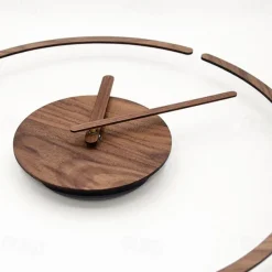 1pc Silent Wooden Acrylic Wall Clock For Bedroom And Living Room Creative Hanging Design With Hole Free Mounting 35 CM