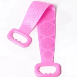 1pc Silicone Body Scrubber Shower Brush Bath Exfoliating Brush Belt Back Scrub Body Cleaner Cleaning Strap Bathroom Accessories