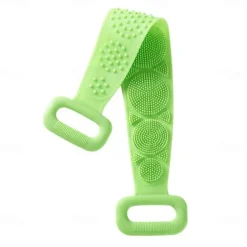 1pc Silicone Body Scrubber Shower Brush Bath Exfoliating Brush Belt Back Scrub Body Cleaner Cleaning Strap Bathroom Accessories