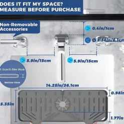 1pc Silicone Faucet Handle Drip Filter Tray Mat Large Silicone Faucet Mat Dish Soap Sponge Holder For Kitchen Sink Accessories Kitchen Counter And Bathroom Kitchen Sink Splash Guard