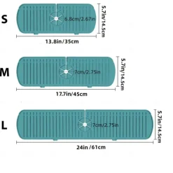 1pc Silicone Faucet Mat & Splash Guard, (Upgraded Design) Faucet Handle Water Drip Catcher Tray And Splash Guard, BPA Free Kitchenguard Sink Gadgets