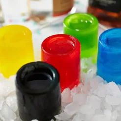 1pc Silicone Shot Glass Ice Molds, Ice Cube Trays For Freezer With 4 Cavities, Ice Shot Glass Mold Reusable Whiskey Glass Ice Cubes, Holds 1oz Each, 1.3 Inch Ice Shot Glass Molds And Trays