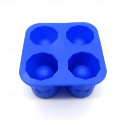 1pc Silicone Shot Glass Ice Molds, Ice Cube Trays For Freezer With 4 Cavities, Ice Shot Glass Mold Reusable Whiskey Glass Ice Cubes, Holds 1oz Each, 1.3 Inch Ice Shot Glass Molds And Trays