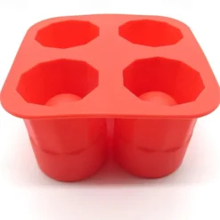 1pc Silicone Shot Glass Ice Molds, Ice Cube Trays For Freezer With 4 Cavities, Ice Shot Glass Mold Reusable Whiskey Glass Ice Cubes, Holds 1oz Each, 1.3 Inch Ice Shot Glass Molds And Trays