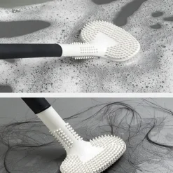 1pc Silicone Toilet Brush Golf Brush Head With No Dead Corner On Both Sides Soft Hair Cleaning Toilet Brush Toilet Curved Toilet Brush