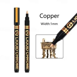 1pc Silver/Gole/Copper/Bronze Red Chrome Marker Mirror Reflective Paint Pen,4 Styles Available,Perfect For Easter Decoration,Perfect For Easter Decoration