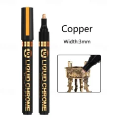 1pc Silver/Gole/Copper/Bronze Red Chrome Marker Mirror Reflective Paint Pen,4 Styles Available,Perfect For Easter Decoration,Perfect For Easter Decoration