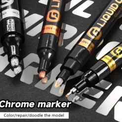 1pc Silver/Gole/Copper/Bronze Red Chrome Marker Mirror Reflective Paint Pen,4 Styles Available,Perfect For Easter Decoration,Perfect For Easter Decoration